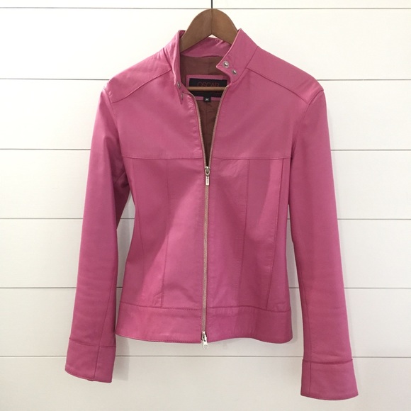 OSCAR LEOPOLD Gorgeous Pink Lambskn Leather Jacket - Picture 7 of 12